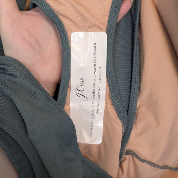 NWT J. Crew Teal Rashguard Long Sleeve Swimsuit - Picture 4 of 8